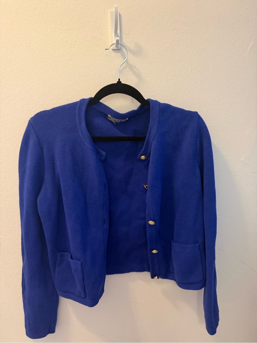 J. Crew Cobalt Blue Knit Cardigan with Gold Buttons